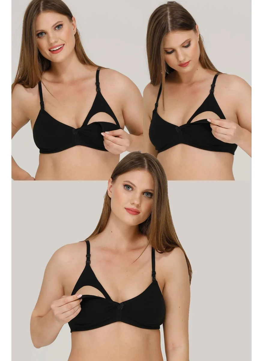 Par Lingerie 3-Piece Nursing Bra Black