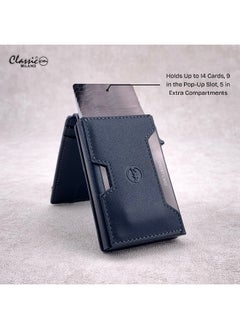 Classic Milano Classic Milano Credit Card Holder RFID Blocking Genuine Leather Pop Up Card Wallet for Men with ID Window, Card Slots and Magnetic Closure  - Image 2