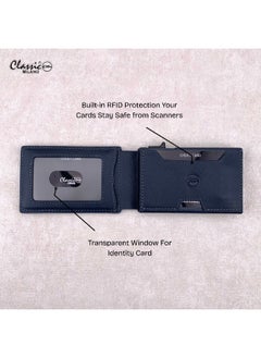 Classic Milano Classic Milano Credit Card Holder RFID Blocking Genuine Leather Pop Up Card Wallet for Men with ID Window, Card Slots and Magnetic Closure  - Image 4