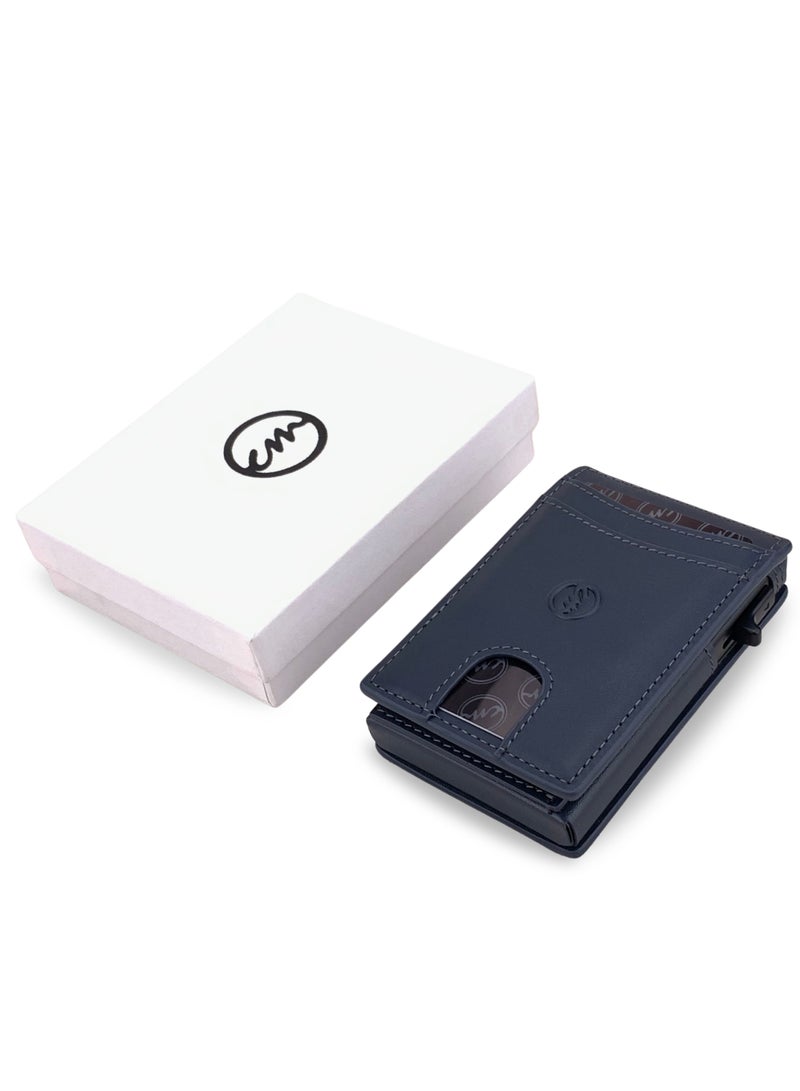 Classic Milano Classic Milano Credit Card Holder RFID Blocking Genuine Leather Pop Up Card Wallet for Men with ID Window, Card Slots and Magnetic Closure  - Image 1