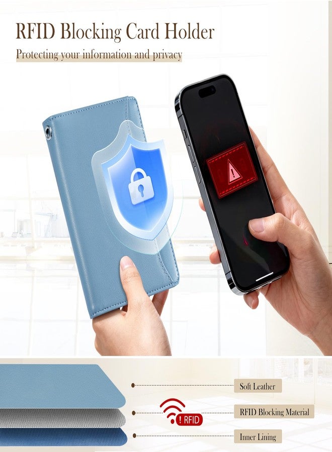 Dadanism حافظة جواز سفر وبطاقات ائتمان من دادانيزم، مزودة بتقنية حجب الترددات اللاسلكية (RFID)، غطاء جواز سفر رفيع من الجلد الصناعي مع جيب بسحاب للعملات المعدنية، محافظ صغيرة للرجال والنساء، ضرورية للسفر ورحلات العمل، أزرق - Image 4