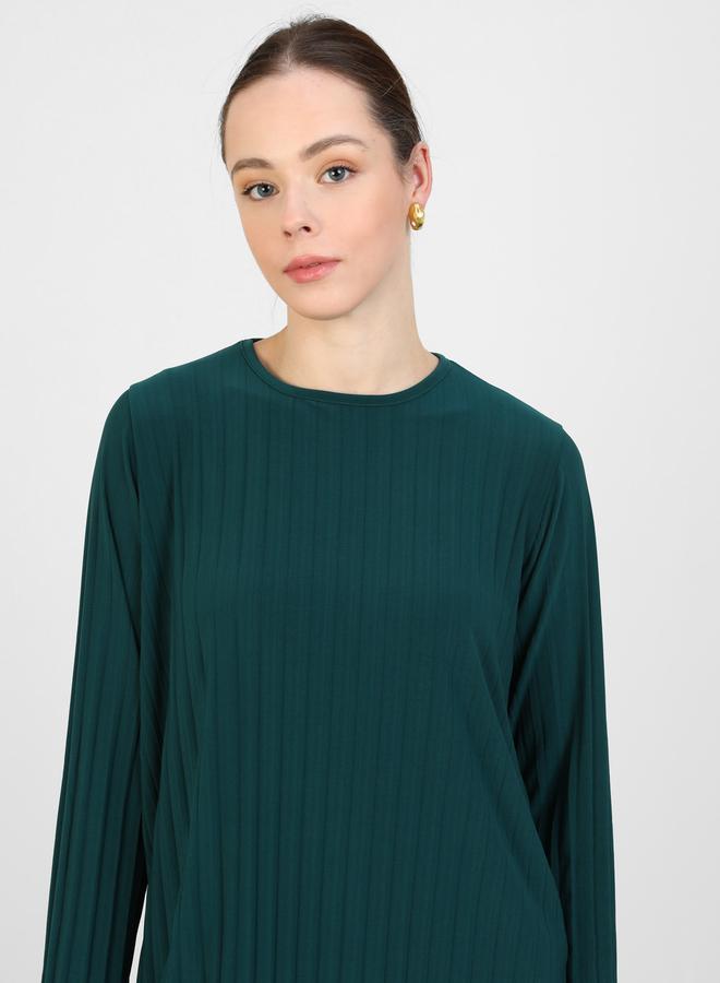 رفقة من مودانيسا طقم تونيك وبنطلون أخضر زمردي بياقة مستديرة من رفقة مودانيسا - Image 2