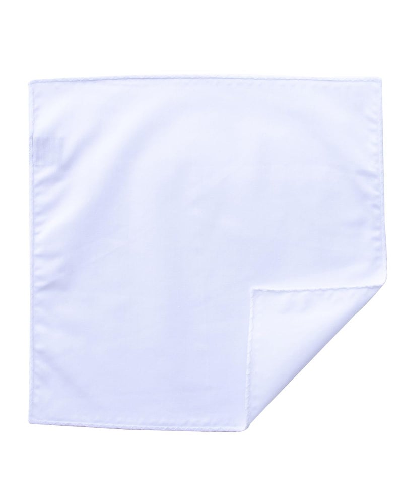 CoCoUSM 3-Pk Mens Cotton White Pocket Square with Color Border(10 Colors) - Image 3