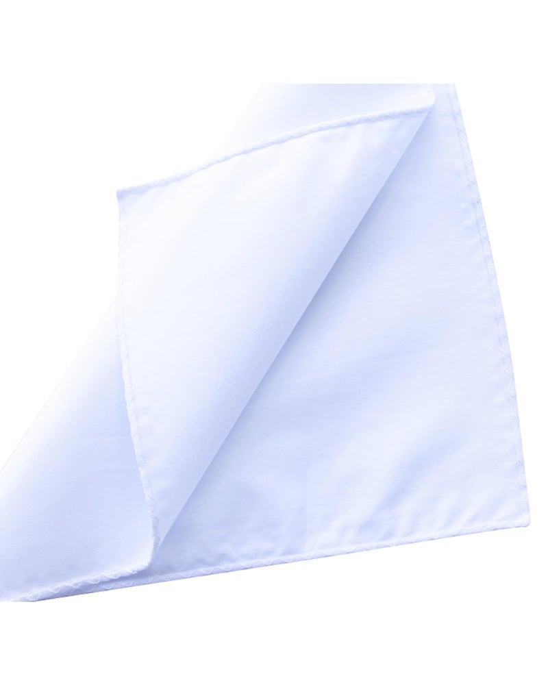 CoCoUSM 3-Pk Mens Cotton White Pocket Square with Color Border(10 Colors) - Image 4