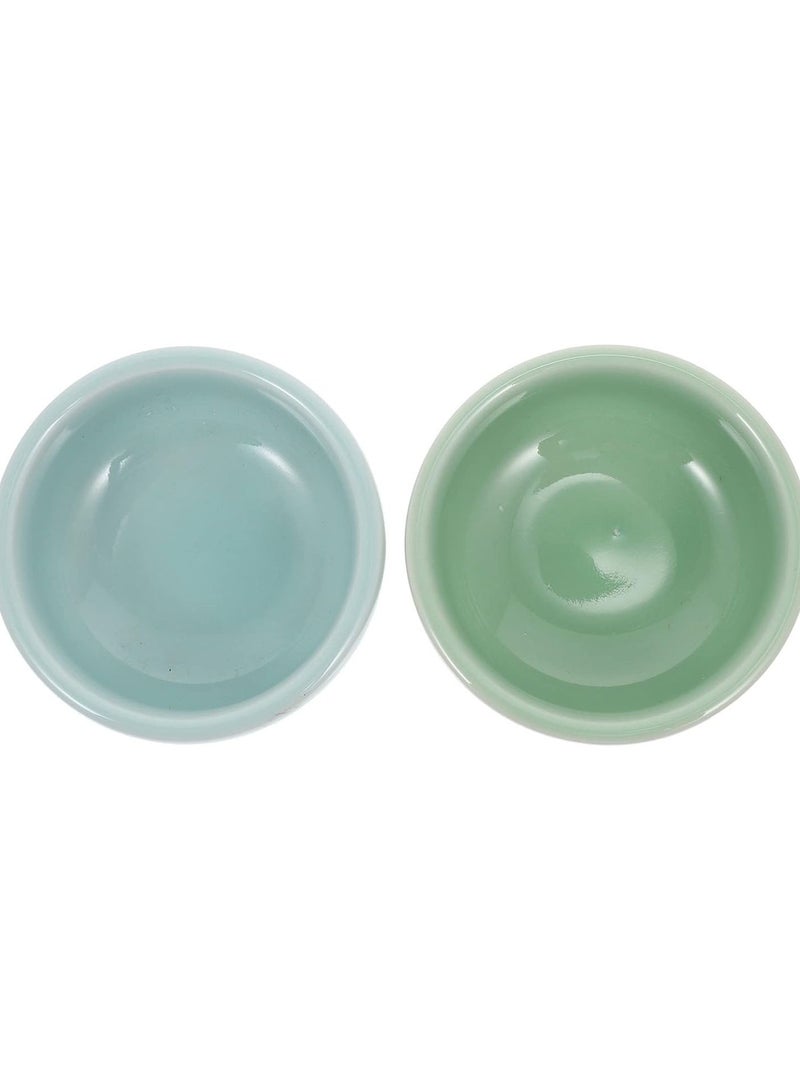 GGOOT 2Pcs Chinese Calligraphy Ink Dish Ceramic Sumi Ink Brush Washer Water Pot Porcelain Pen Holder Chopstick Rest for Acrylic Watercolor Painting Writing - Image 1