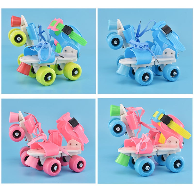 Children Adjustable Double Row Skating Patins Four Wheels Skates Shoes Children Size 25-32 ( ) - Image 2