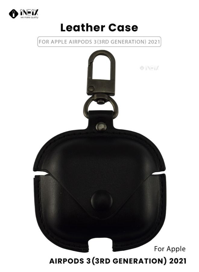 Leather Protection Case Cover For Apple AirPods 3 (3Rd Generation) 2021 - Black