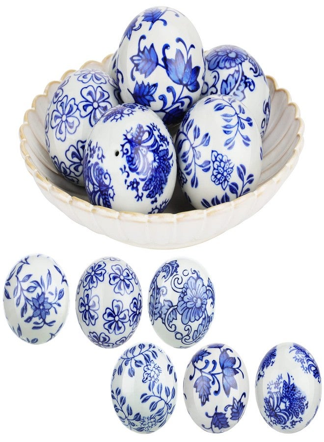 Vesici 6 Pieces Blue and White Porcelain Balls Decorative Chinoiserie Orbs for Centerpiece Bowls Tray Bowl Basket China Ceramic Balls Gifts for Vases Dining Table Wedding Party Decoration(Vintage) - Image 1