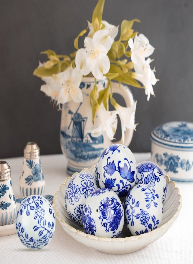 Vesici 6 Pieces Blue and White Porcelain Balls Decorative Chinoiserie Orbs for Centerpiece Bowls Tray Bowl Basket China Ceramic Balls Gifts for Vases Dining Table Wedding Party Decoration(Vintage) - Image 5