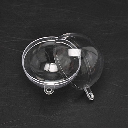 Wenosda Clear Plastic Acrylic Fillable Ball Ornament Set 80mm 12pcs - Image 3