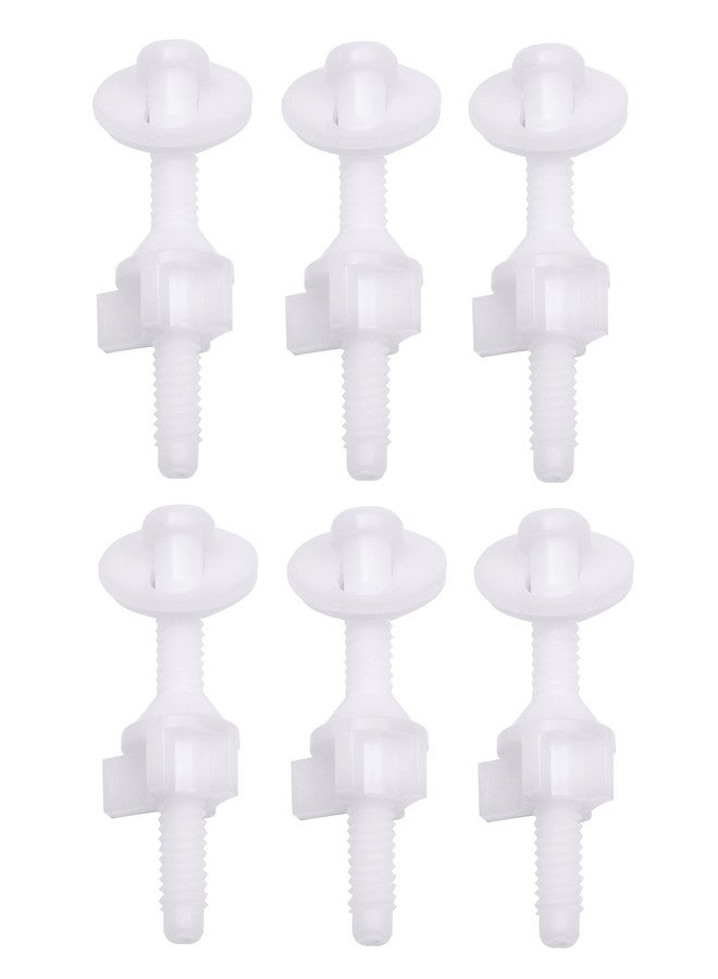A.I.FORCE 3-Pack Universal Plastic Toilet Seat Hinge Bolt Screws Replacement Kit with Nuts and Washers, Compatible with Kohler, Bemis, American Standard, TOTO, for Top Mount Toilet Seat Hinges, White - Image 1
