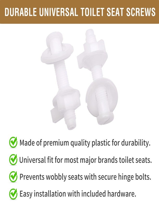 A.I.FORCE 3-Pack Universal Plastic Toilet Seat Hinge Bolt Screws Replacement Kit with Nuts and Washers, Compatible with Kohler, Bemis, American Standard, TOTO, for Top Mount Toilet Seat Hinges, White - Image 3