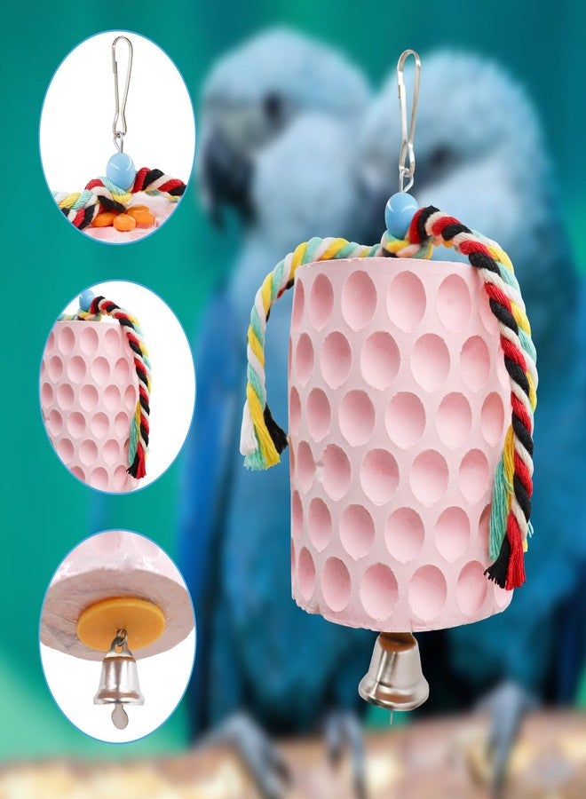 Oooct Extra Large Bird Chewing Toy, Parrot Beak Grinding Calcium Stone with Bells, Bird Cage Accessories, Cage Toys for Cockatiel Parakeet Parrot Budgies Rat Hamster Chinchilla Rabbit Bunny African Grey - Image 2