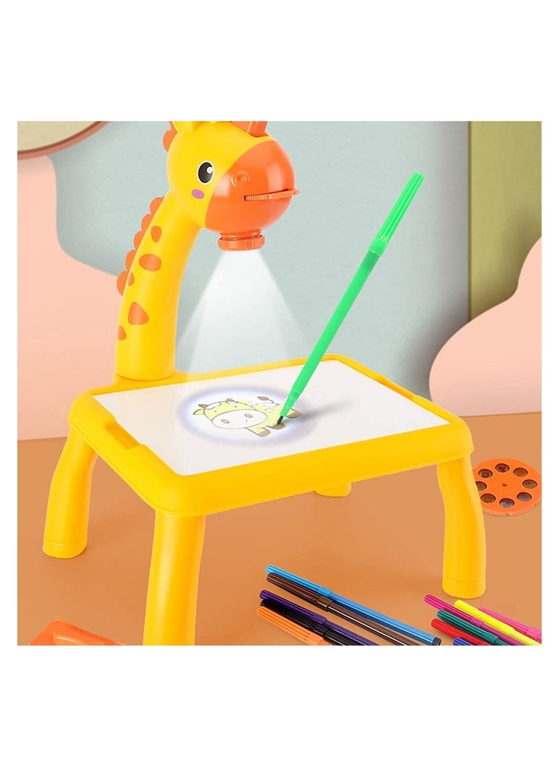 Generic - KIDS Projector PAINTING DESK Drawing Board Table With Projection Function Children Painting Table Educational Toys (yellow) - Image 1