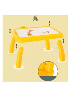 Generic KIDS Projector PAINTING DESK Drawing Board Table With Projection Function Children Painting Table Educational Toys (yellow)  - Image 2