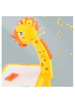 Generic KIDS Projector PAINTING DESK Drawing Board Table With Projection Function Children Painting Table Educational Toys (yellow)  - Image 3