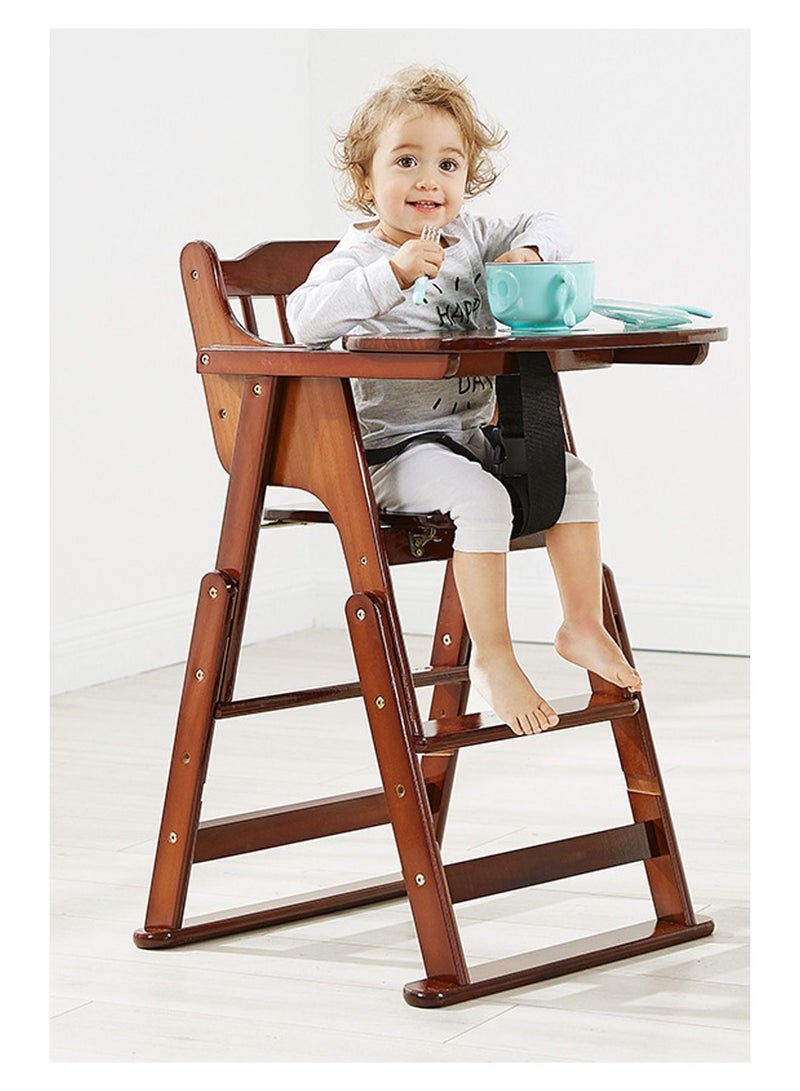 GT-Wheel Baby High Chair Wooden Design Foldable Dinning Chair with Adjustable Height - Image 1
