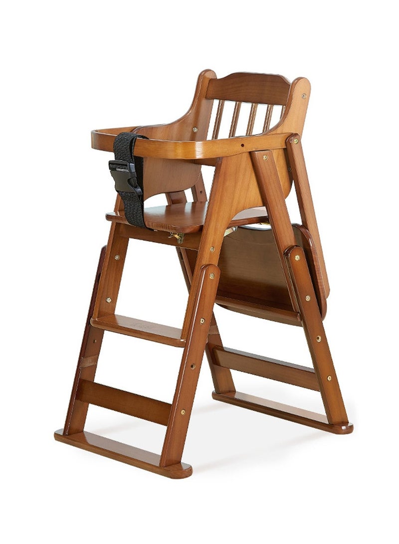 GT-Wheel Baby High Chair Wooden Design Foldable Dinning Chair with Adjustable Height - Image 2
