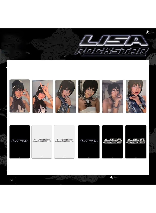 NIBEMINENT 6 قطع بطاقات ليمو لفرقة Kpop LISA ROCKSTAR إصدار محدود لهواة الجمع هدايا - Image 3