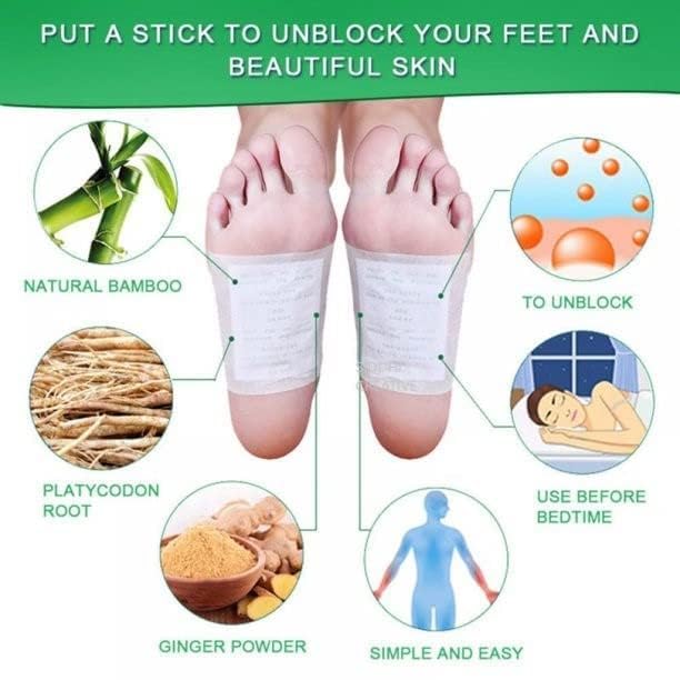 GREEVA Premium Detox Foot Patches 20,Cleansing Toxin Remover Foot Pads,Pain Relief,Stress Relief Sleep Patch For Detoxification,For Men&Women(Pack Of 2=20 Patch) - Image 4