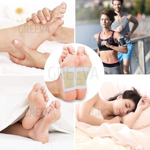 GREEVA Premium Detox Foot Patches 20,Cleansing Toxin Remover Foot Pads,Pain Relief,Stress Relief Sleep Patch For Detoxification,For Men&Women(Pack Of 2=20 Patch) - Image 5