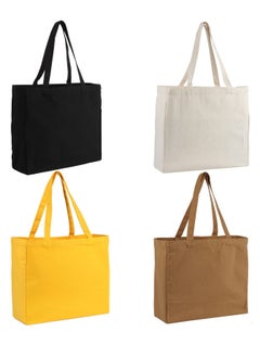 Women's Canvas Tote Bag For Crafts, DIYWomen's Canvas Tote Bag For Crafts, DIY Reusable Grocery Bag Shopping Bag Gift Bag (4 Pack) Reusable Grocery Bag Shopping Bag Gift Bag (4 Pack)