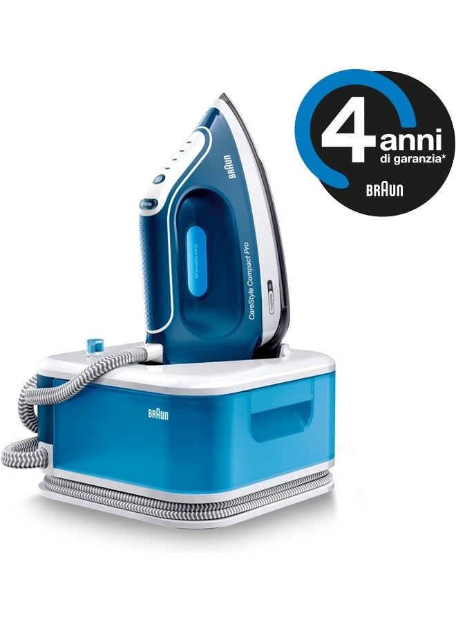 براون مولد بخار CareStyle Compact Pro، خزان سعة 1.5 لتر، Smart iCare، وضع Turbo، إيقاف تلقائي، ضغط مضخة بار 6.5 - Image 2