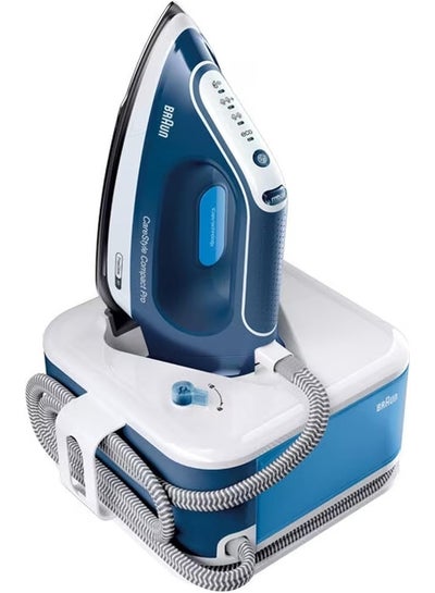 BRAUN CareStyle Compact Pro Steam Generator, 1.5 ltr Tank, Smart iCare, Turbo mode, Auto Off, 6.5 barpump pressure 1.5 L 2400 W IS 2565 Blue