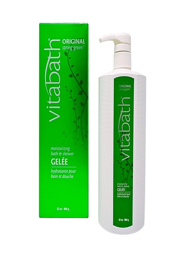 Vitabath Original Spring Green Moisturizing Bath & Shower Gel Wash Intoxicating Botanical Skin Rejuvenation, Hydrating Dry Skincare, Body Cleanser & Foaming Gelee - 32 oz - Image 1
