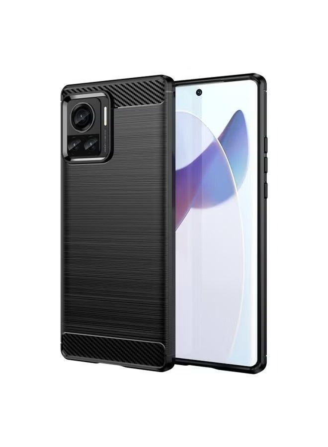 Case Cover For For Motorola Moto X30 Pro/Edge 30 Ultra Brushed Texture Carbon Fiber TPU Phone Case(Black) - Image 1