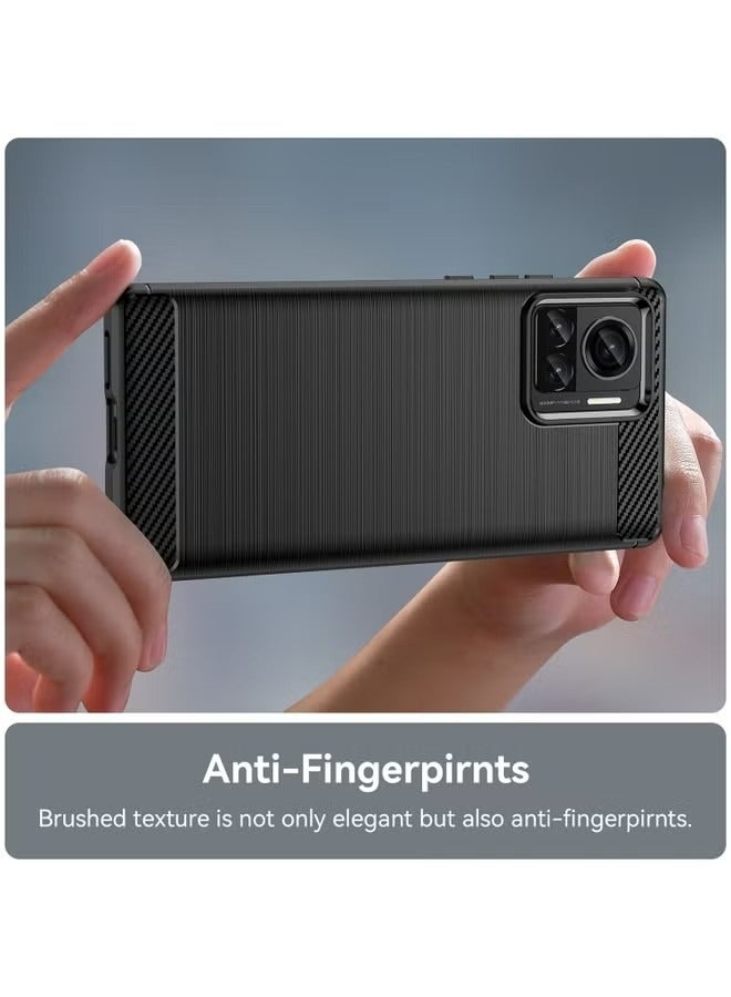 Case Cover For For Motorola Moto X30 Pro/Edge 30 Ultra Brushed Texture Carbon Fiber TPU Phone Case(Black) - Image 5