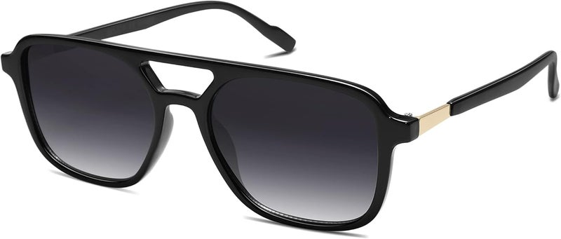 Sojos Retro Aviator Sunglasses for Women Men,Trendy Rectangle Womens Mens Shades Sun Glasses SJ2202 - Image 1