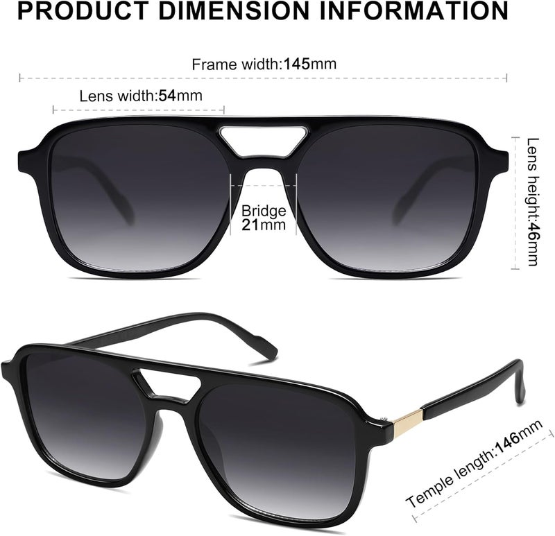 Sojos Retro Aviator Sunglasses for Women Men,Trendy Rectangle Womens Mens Shades Sun Glasses SJ2202 - Image 5
