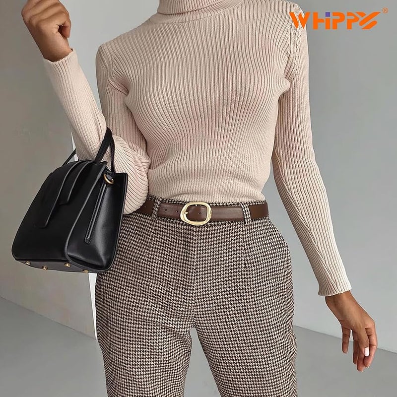 WHIPPY Leather Belt for Women Casual Waist Belt with Gold Buckle Fashion Ladies Belt for Jeans Pants Dress - Image 4