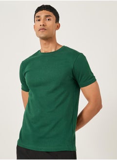 Solid Interlock Cotton Regular Fit T-Shirt