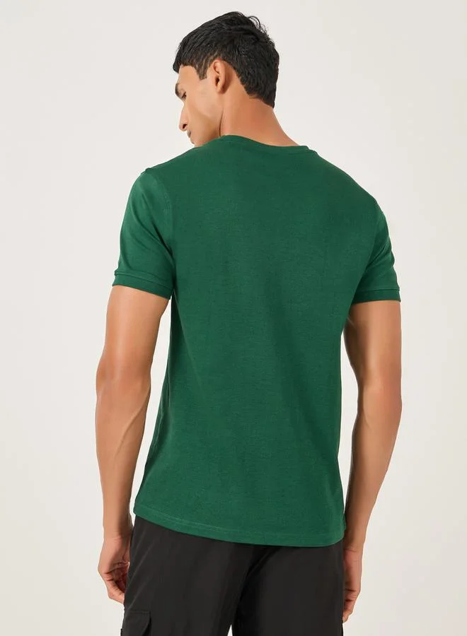 Styli Solid Interlock Cotton Regular Fit T-Shirt