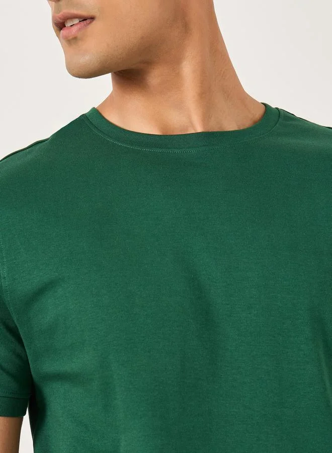 Styli Solid Interlock Cotton Regular Fit T-Shirt