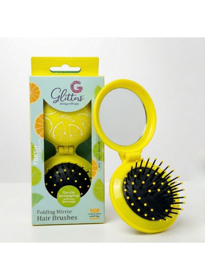 Glitters Lemon Zest Detangler Hairbrush - Gentle Detangling with Anti-Static Scratch Finish - Image 1