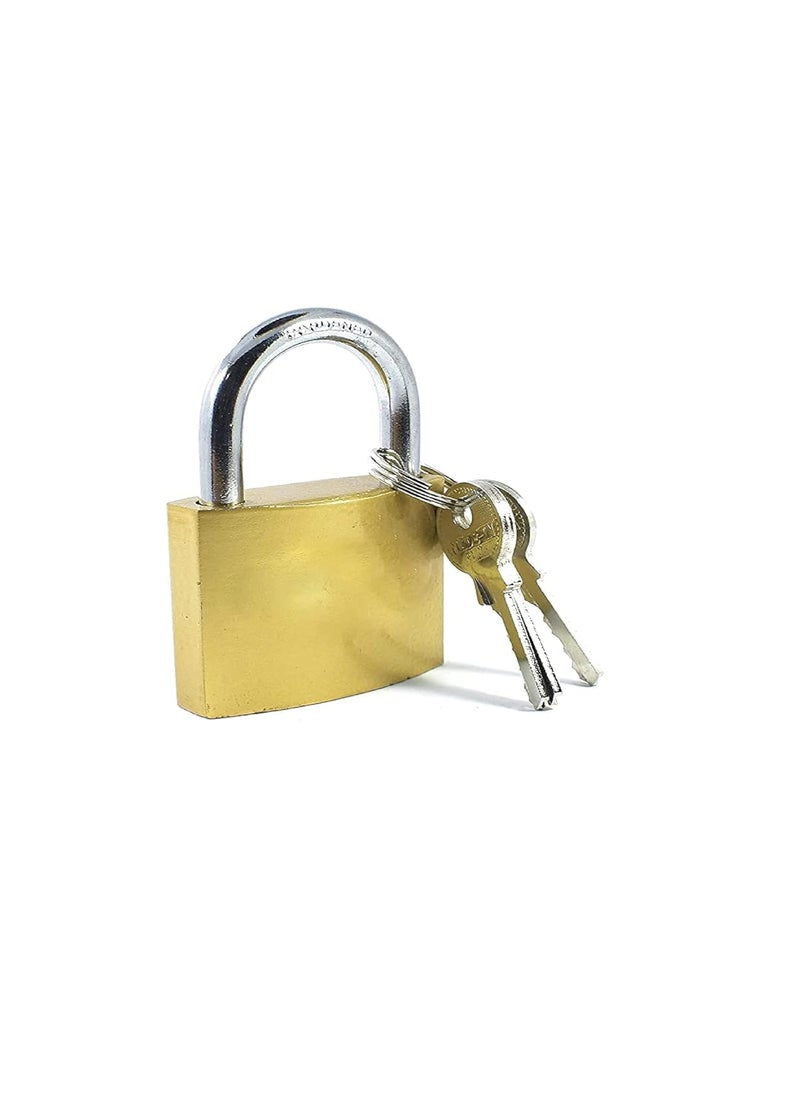 Lock Padlock with Keys 32 mm Strong Shackle for Home Door Room Shutters Gates Medium Security Pack of 3  - Image 2