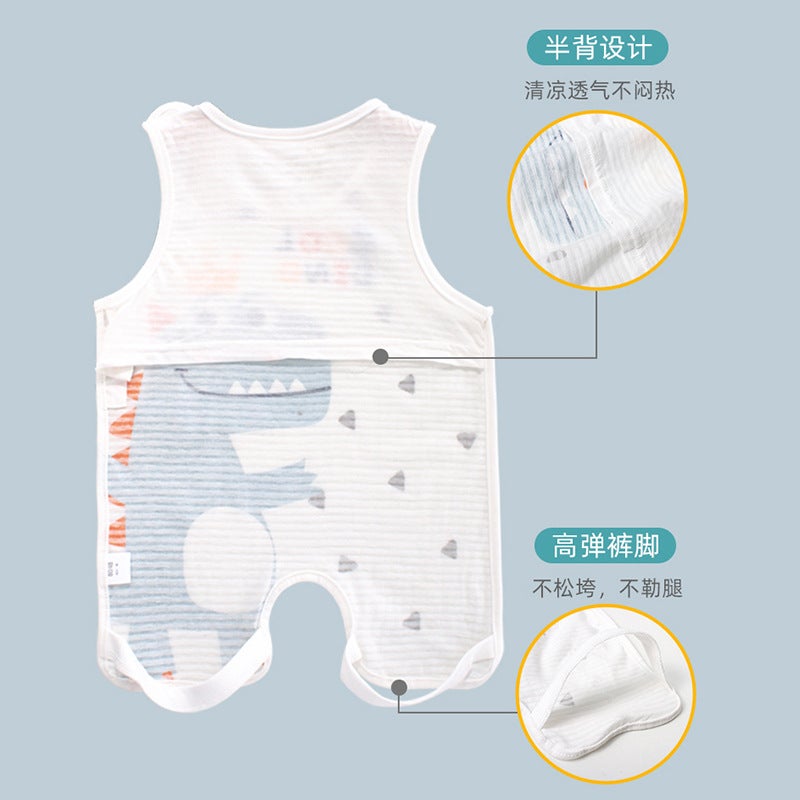 Cute Amoy Baby Stomach Summer Half Back Cotton Thin Baby'S Stomach Protector With Legs For Newborn Belly Protector - Image 4