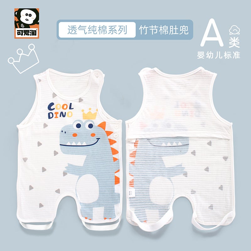 Cute Amoy Baby Stomach Summer Half Back Cotton Thin Baby'S Stomach Protector With Legs For Newborn Belly Protector - Image 2