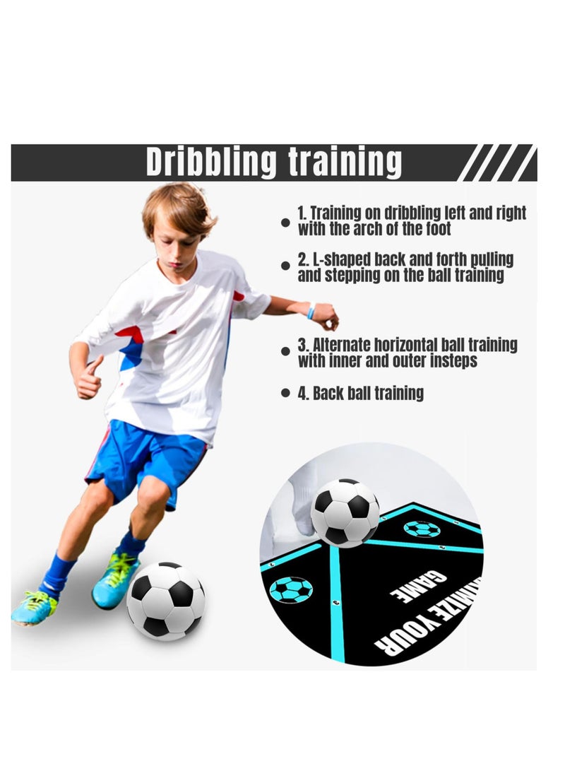 Excefore Soccer Training Mat, Football Footstep Training Mat, Soccer Trainer Dribble Silent Auxiliary Props, Portable Soccer Agility Training Equipment (60x90Cm) - Image 4