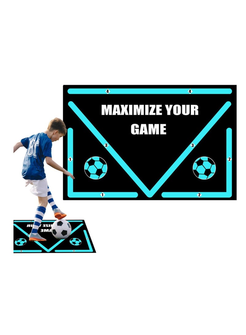 Excefore Soccer Training Mat, Football Footstep Training Mat, Soccer Trainer Dribble Silent Auxiliary Props, Portable Soccer Agility Training Equipment (60x90Cm) - Image 1