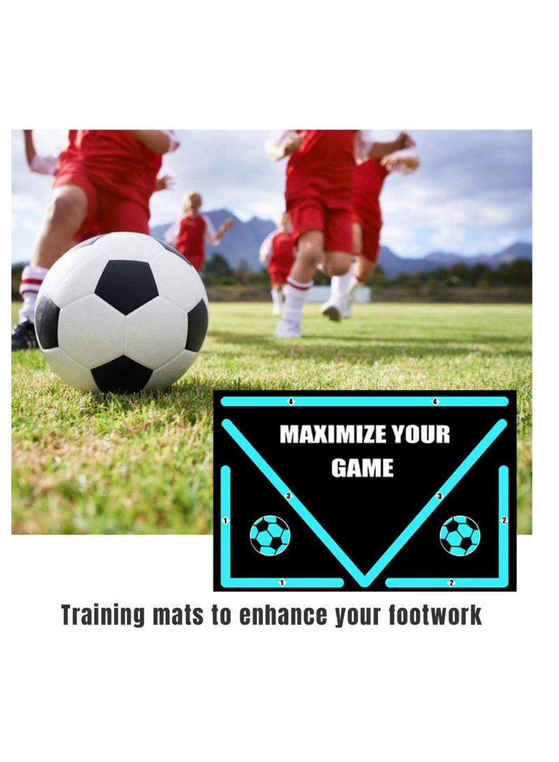 Excefore Soccer Training Mat, Football Footstep Training Mat, Soccer Trainer Dribble Silent Auxiliary Props, Portable Soccer Agility Training Equipment (60x90Cm) - Image 3