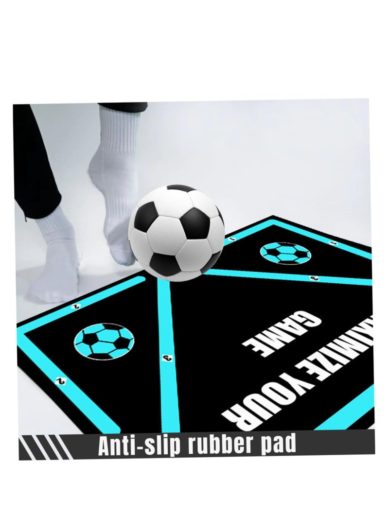 Excefore Soccer Training Mat, Football Footstep Training Mat, Soccer Trainer Dribble Silent Auxiliary Props, Portable Soccer Agility Training Equipment (60x90Cm) - Image 2