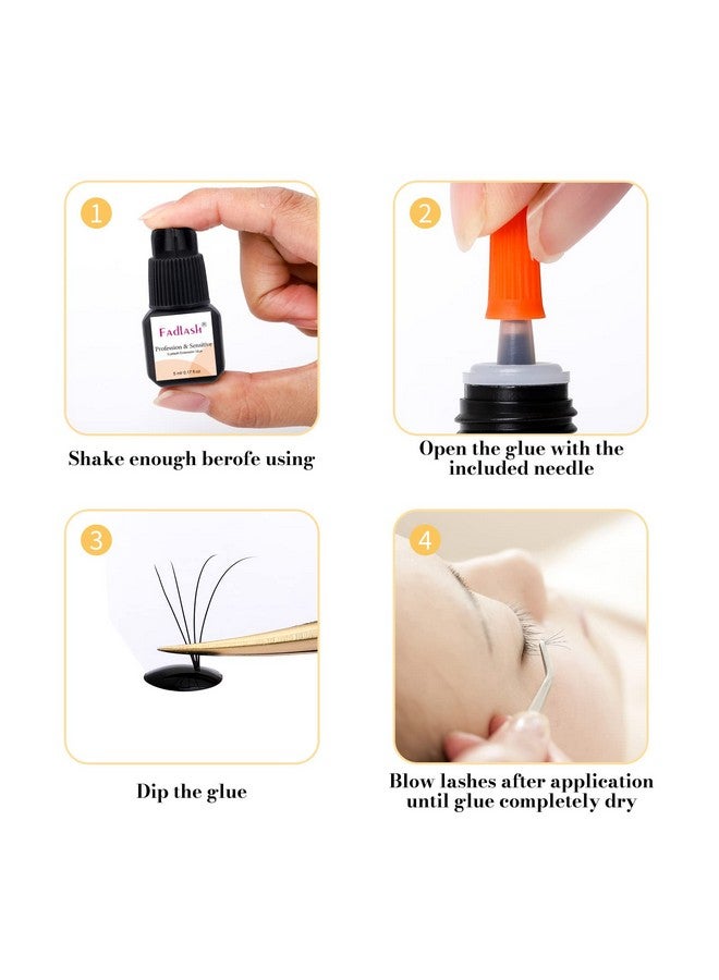 FADLASH Eyelash Extension Glue Extra Strong 23 Sec Drying Time Lash Extension Glue 8 Weeks Retention Lash Glue For Eyelash Extensions 5Ml Black Lash Adhesive Professional Use (Never For Diycluster Lashes) - Image 5