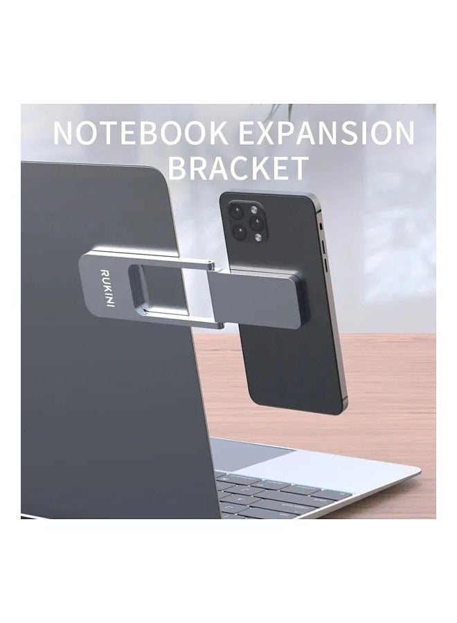 RUKINI RKLSDS Adjustable Laptop Mount Clip Magnetic Phone Holer - Grey  - Image 1