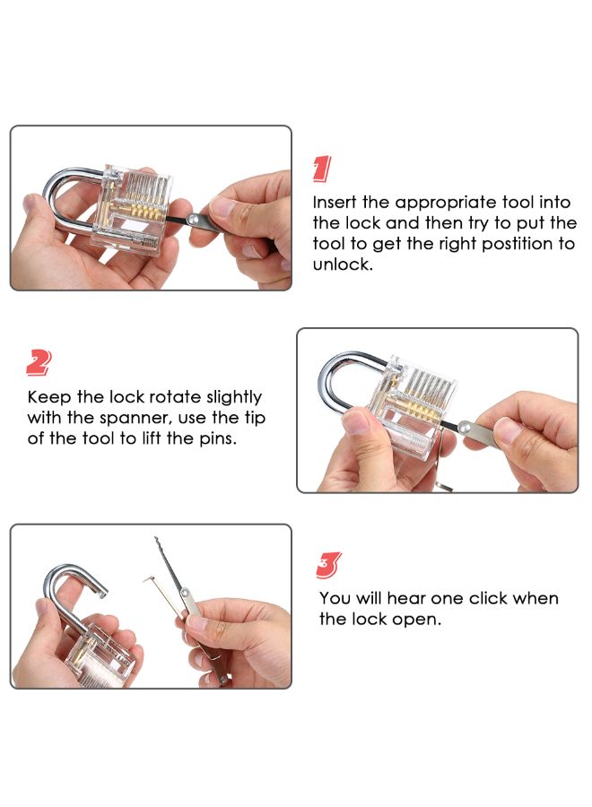 15-Piece Lock Picking Set Multicolour - Image 2