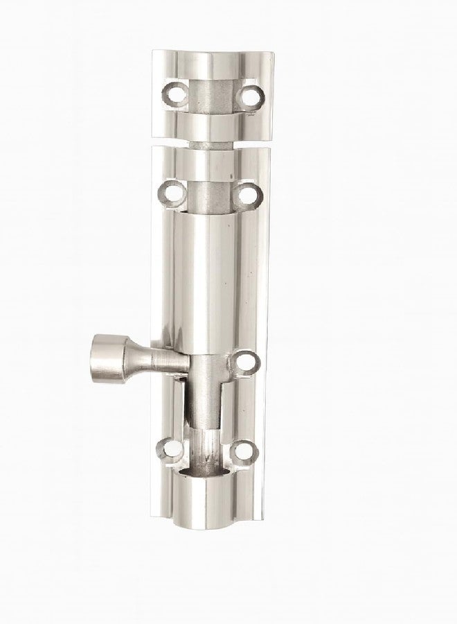 DHSVS Aluminium Tower Bolt SS Finish I 4 Inch with SS Rod I Anti-Corrosion Tower Bolt for Bathroom,Kitchen,Wardrobe, Doors (Pack of 1) - Image 1