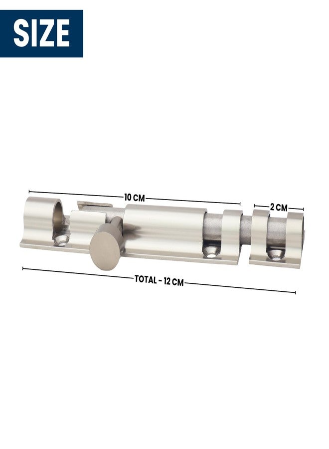 DHSVS Aluminium Tower Bolt SS Finish I 4 Inch with SS Rod I Anti-Corrosion Tower Bolt for Bathroom,Kitchen,Wardrobe, Doors (Pack of 1) - Image 2